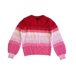Banana Republic Sweater Womens XS Rainbow Ombre Stripe Alpaca Blend Red Pink